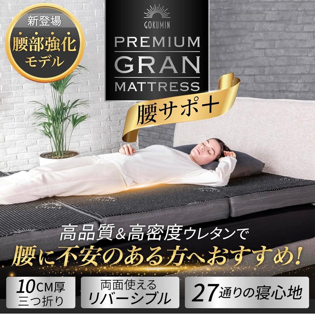 【ほぼ新品】GOKUMINマットレス セミダブル 2層高反発 (2枚目)
