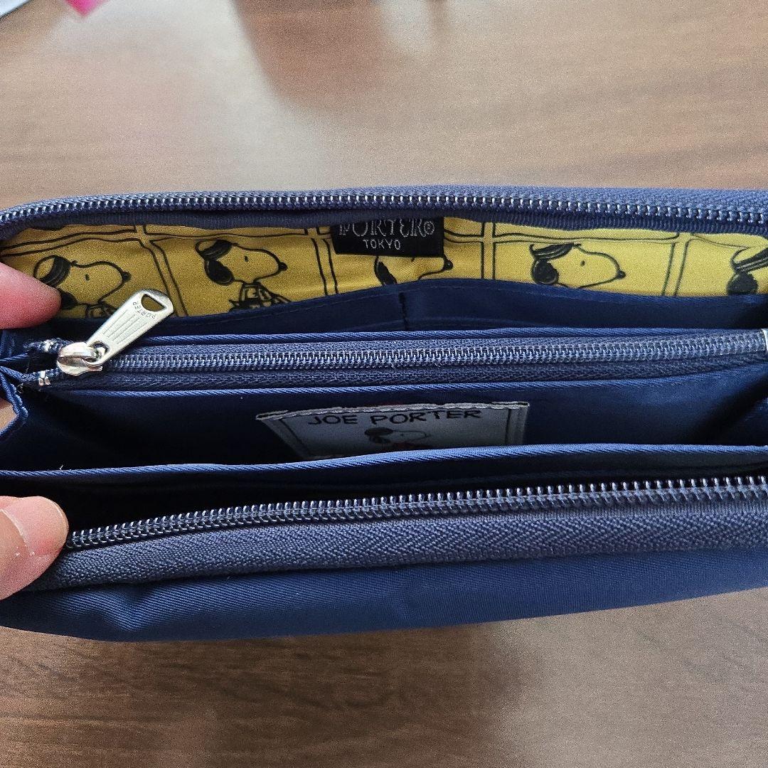 PORTER ラウンド ジップ 長財布 スヌーピー ネイビー