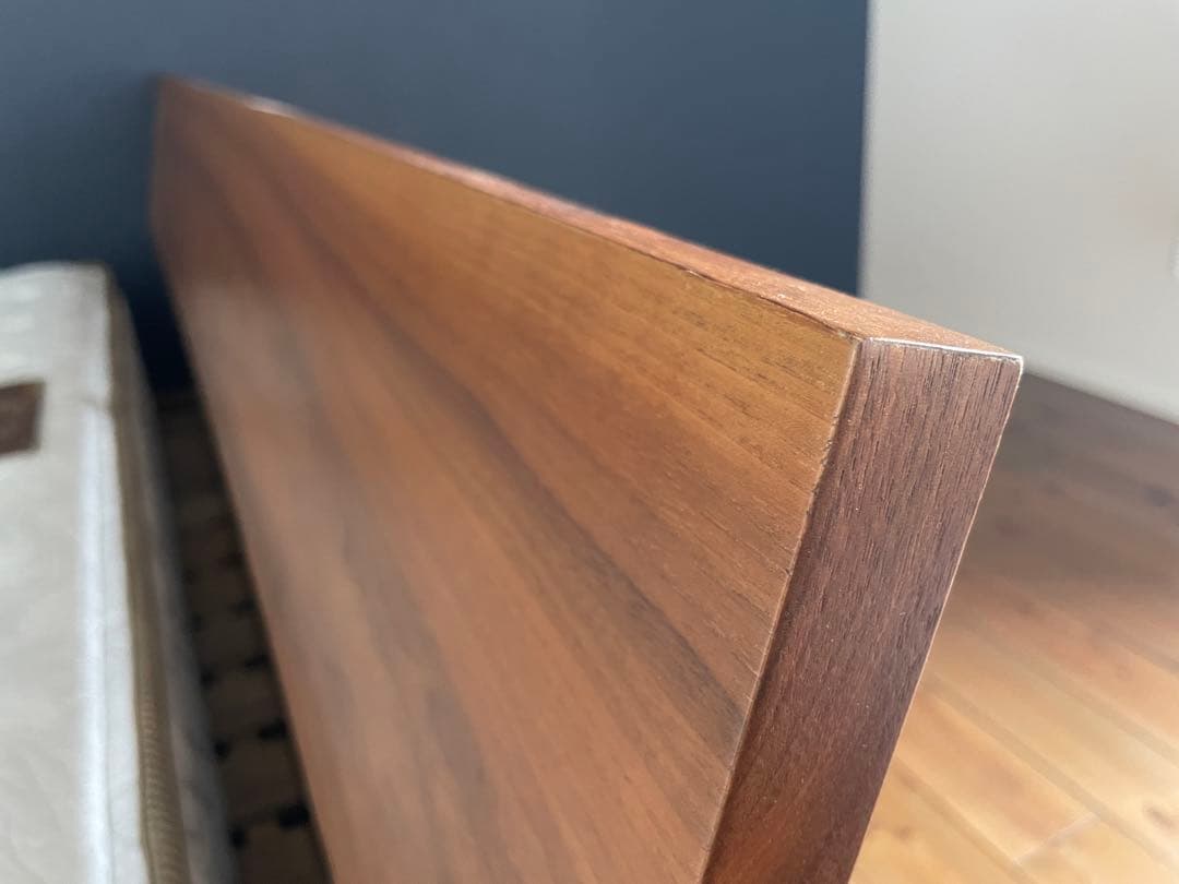 【手渡し限定】ウォールナット ダブル ベッド フレーム すのこベッド