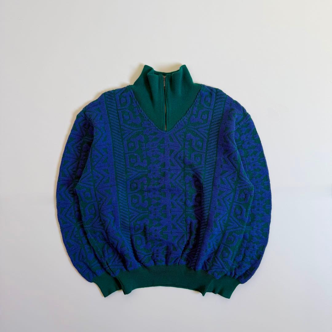【YVES SAINT LAURENT】1990s Half Jip Knit