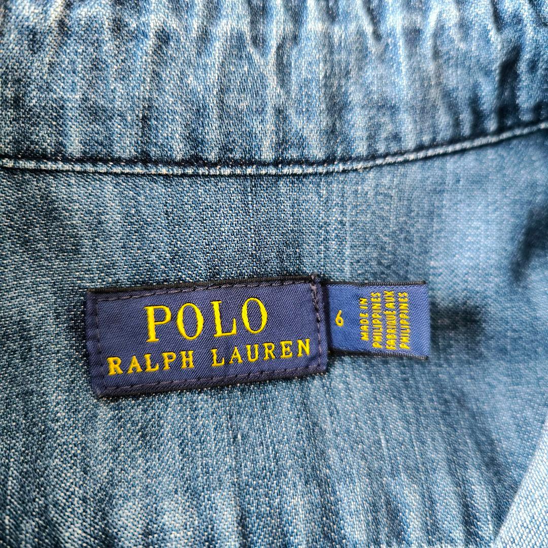 【美品】POLO RALPH LAUREN ロング シャツ ワンピース デニム