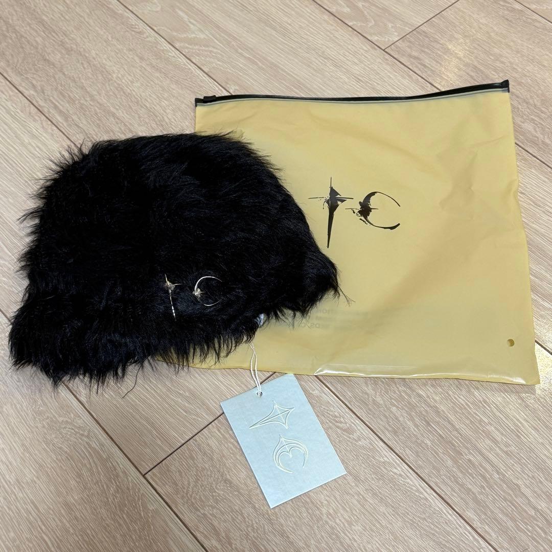 Thugclub mohair beanie 黒 ニット帽 ピンバッジ付き