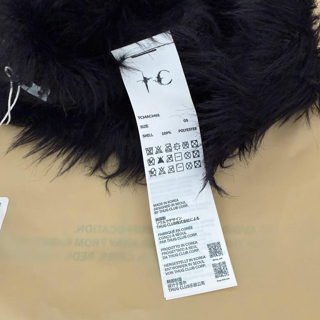 Thugclub mohair beanie 黒 ニット帽 ピンバッジ付き