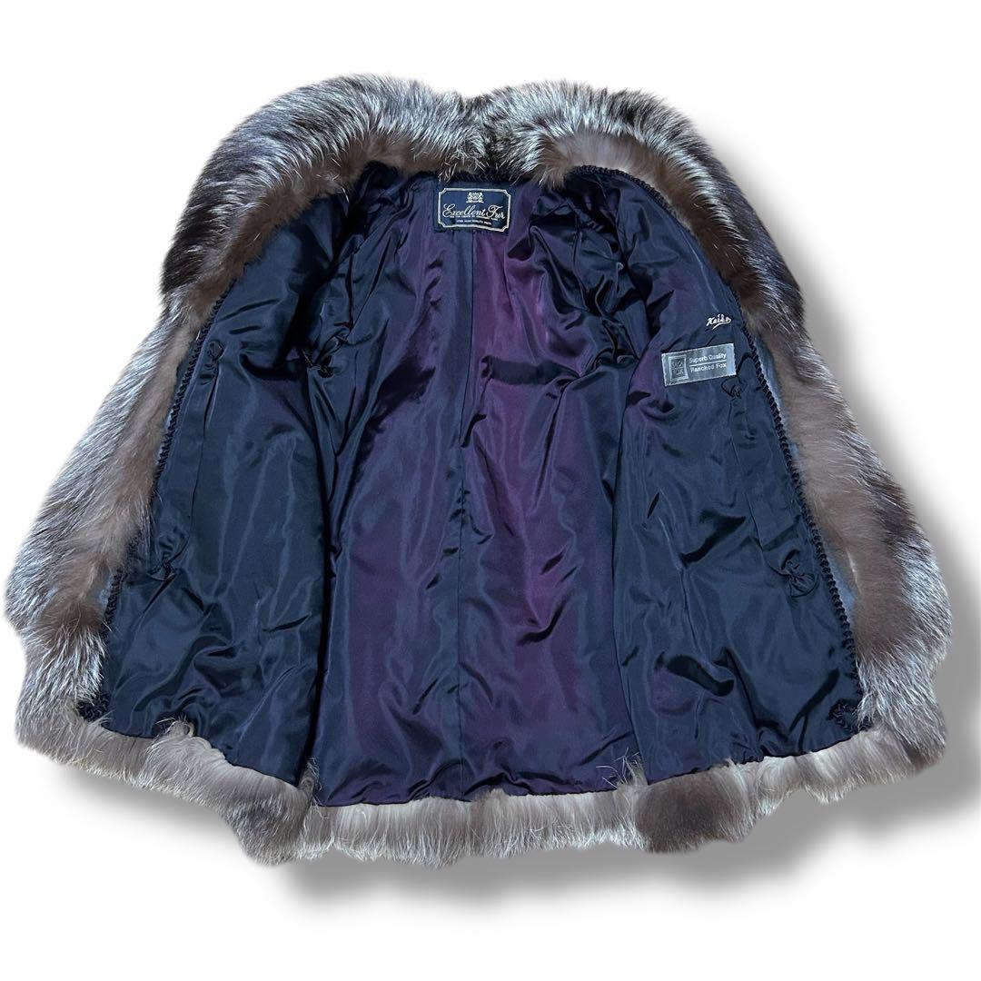 肉厚 SAGA FOX 銀サガ 銀タグ フォックスコート 毛皮 ボリュームネック