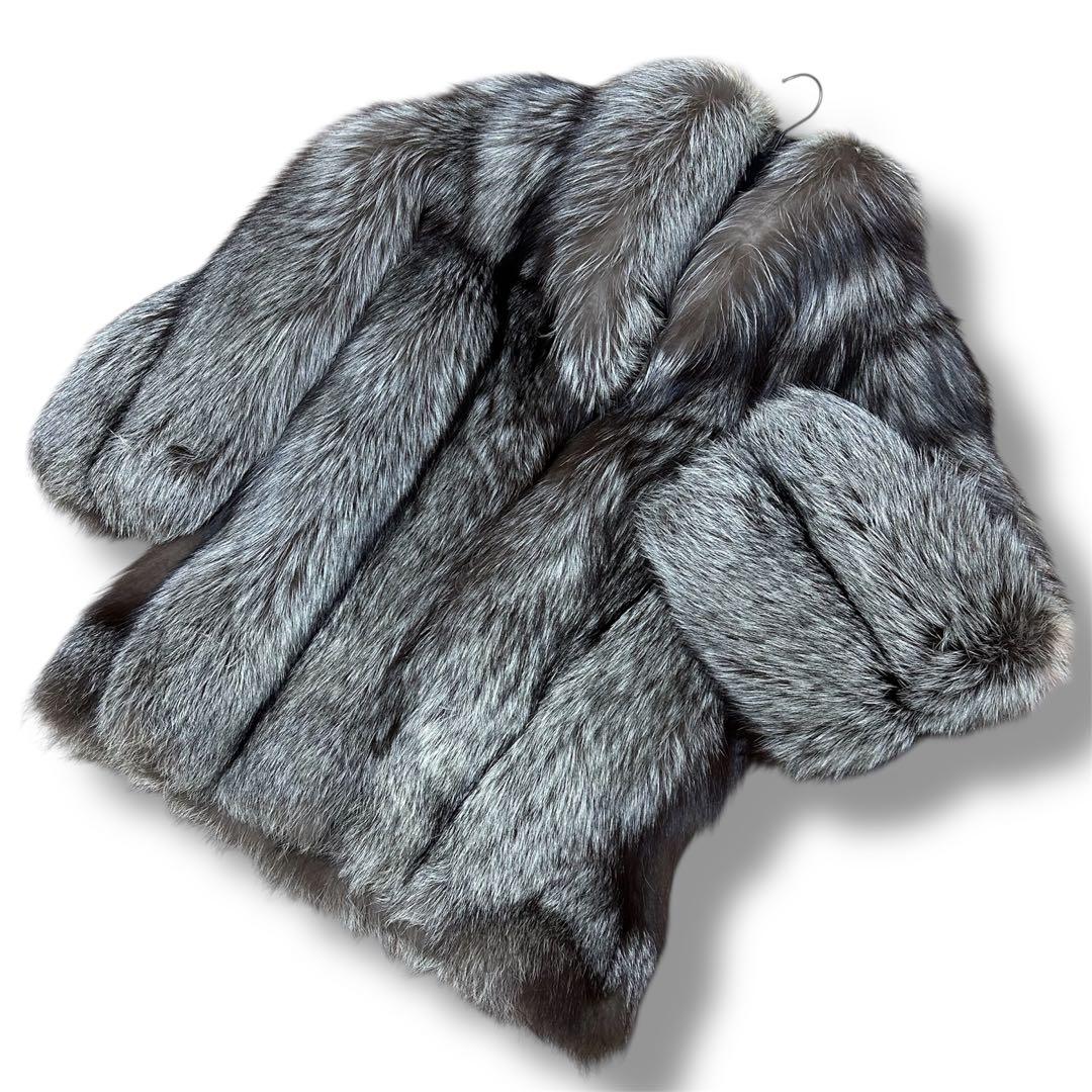 肉厚 SAGA FOX 銀サガ 銀タグ フォックスコート 毛皮 ボリュームネック