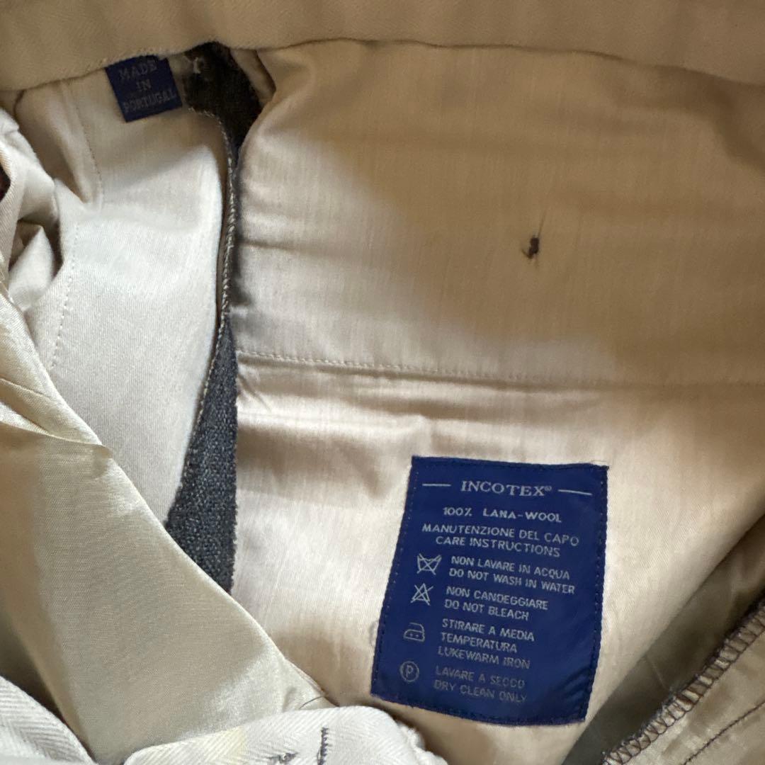 INCOTEX ダークグレー スラックス 100%ウール