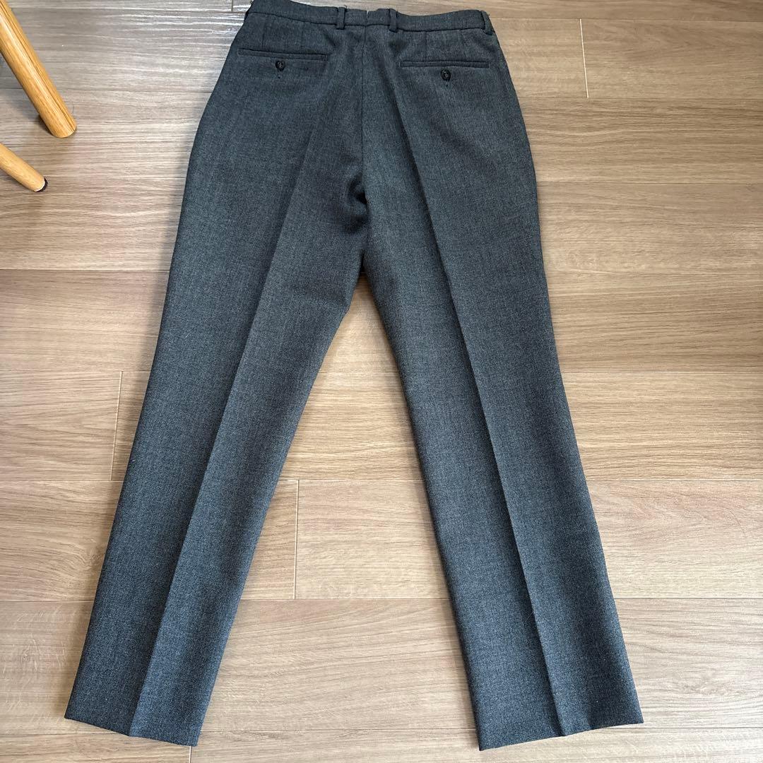 INCOTEX ダークグレー スラックス 100%ウール