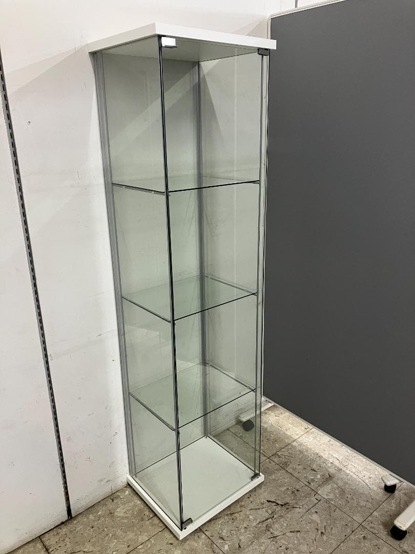 IKEA ガラスショーケース 飾り棚 DETOLF ホワイト