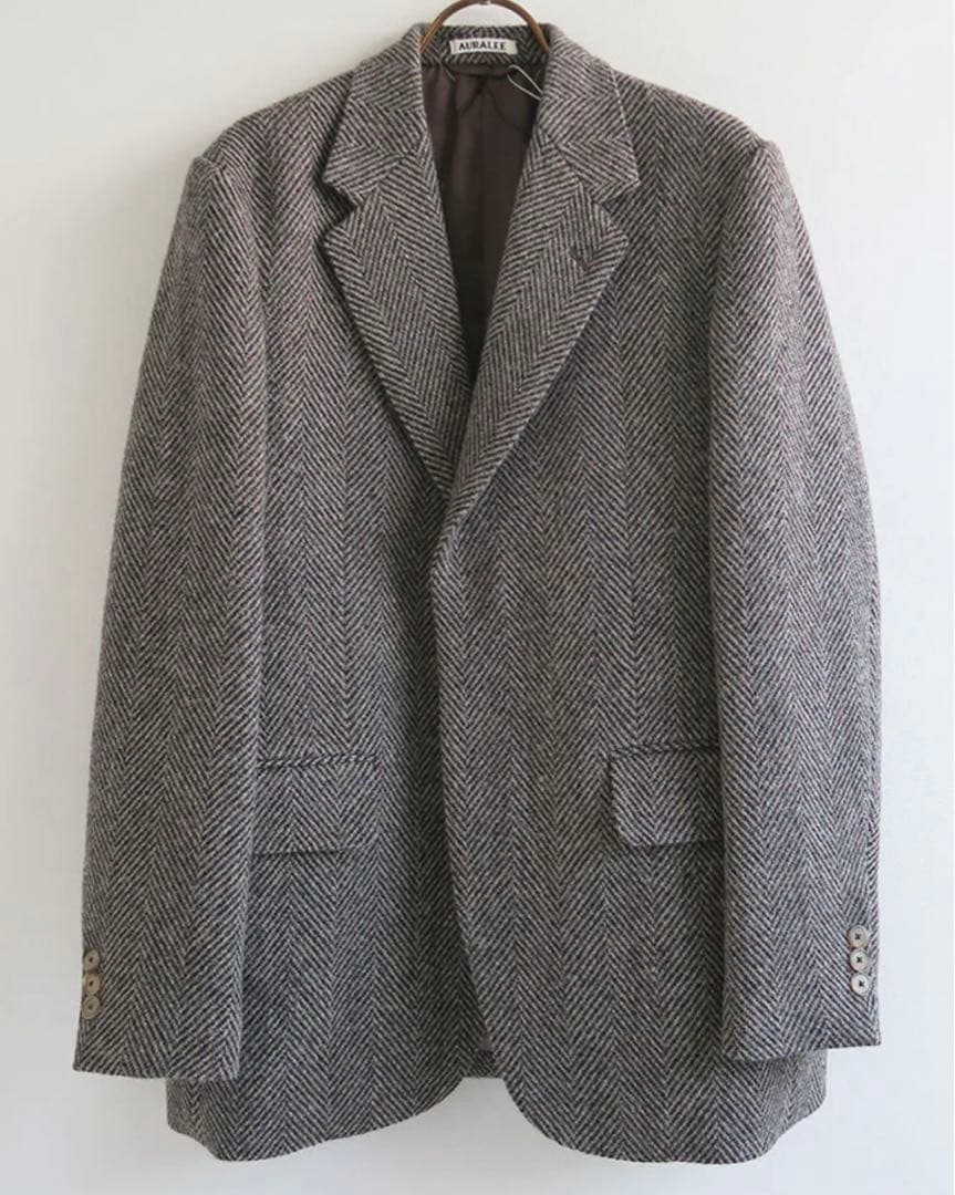 ジャケット・アウター AURALEE LAMA SHETLAND WOOL TWEED JACKET