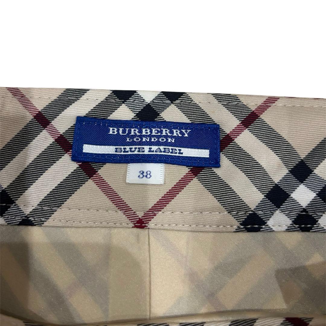 バーバリーブルーレーベル ノバチェック プリーツ ジャンパースカート 38