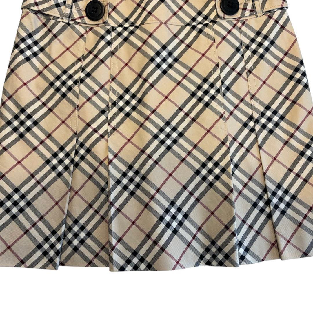 バーバリーブルーレーベル ノバチェック プリーツ ジャンパースカート 38