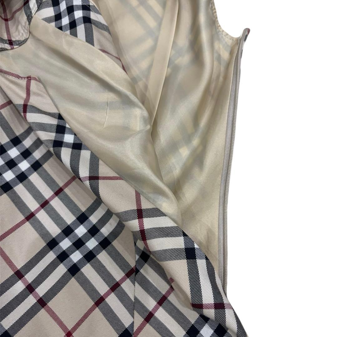 バーバリーブルーレーベル ノバチェック プリーツ ジャンパースカート 38