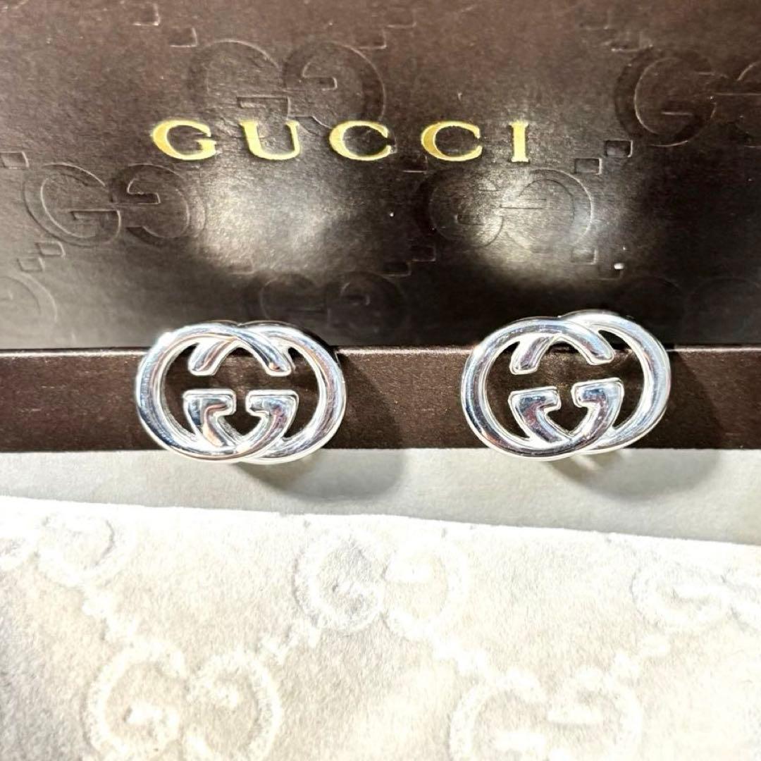美品　GUCCI グッチ カフス インターロッキングG シルバー ビジネス