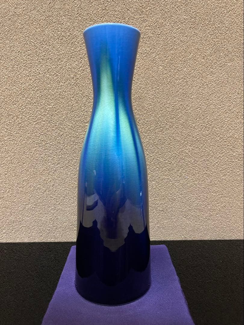 人間国宝　三代徳田八十吉　花入　九谷焼