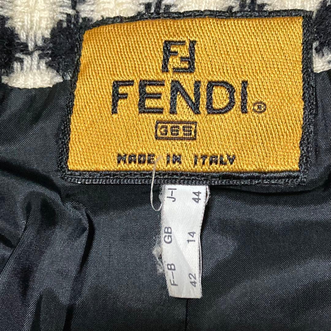 フェンディ　FENDI （USA10） ウールテーラードジャケット　ひし形柄