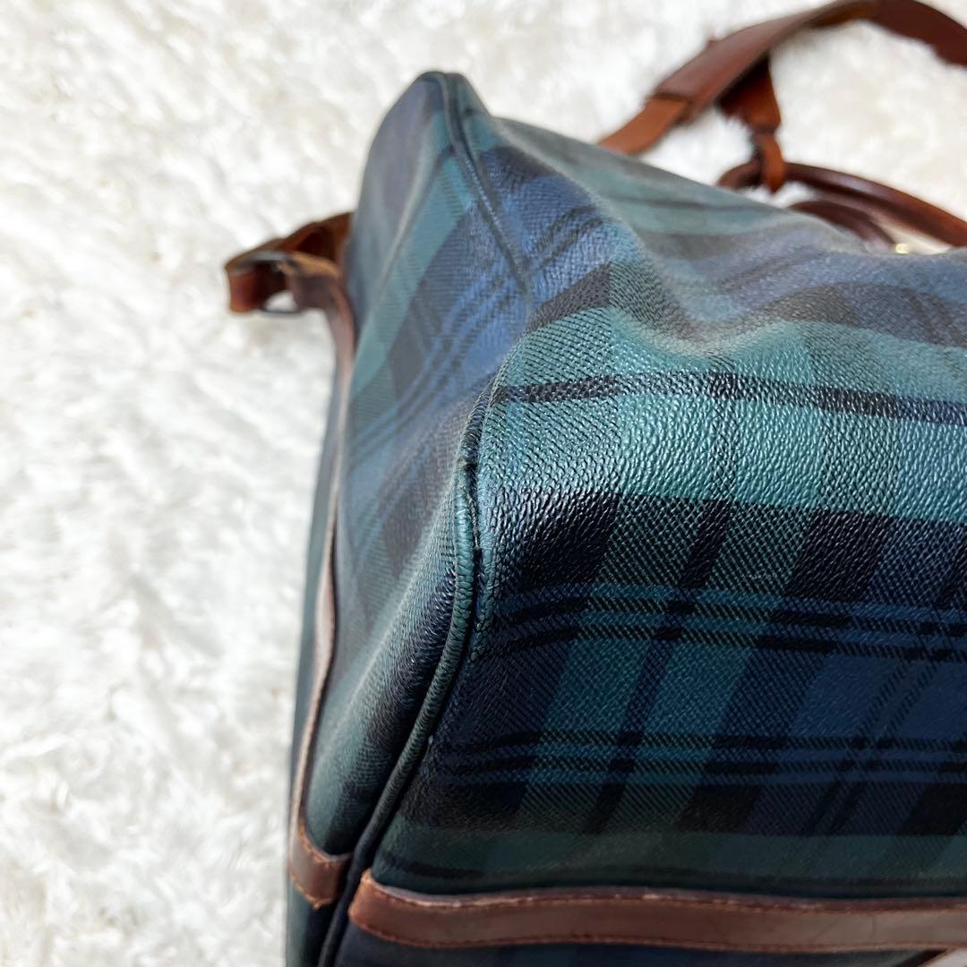 ポロラルフローレン　ボストンバッグ　2way チェック　金具　ショルダー　大容量