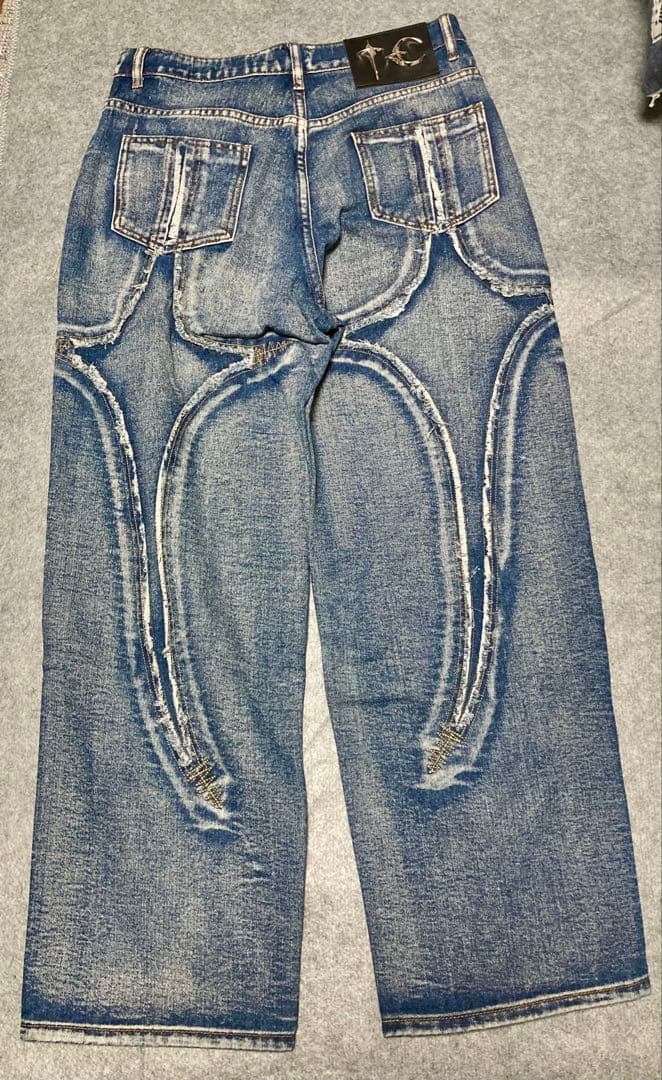 サグクラブ トライバルデニムパンツ ブルー サイズ2(W82cm)【未使用品】