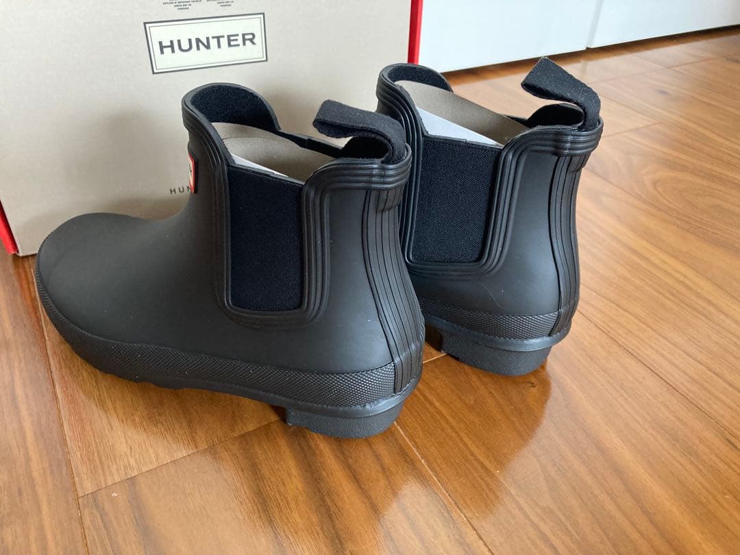 【新品】HUNTER レインブーツ 23cm ブラック　梅雨対策に！