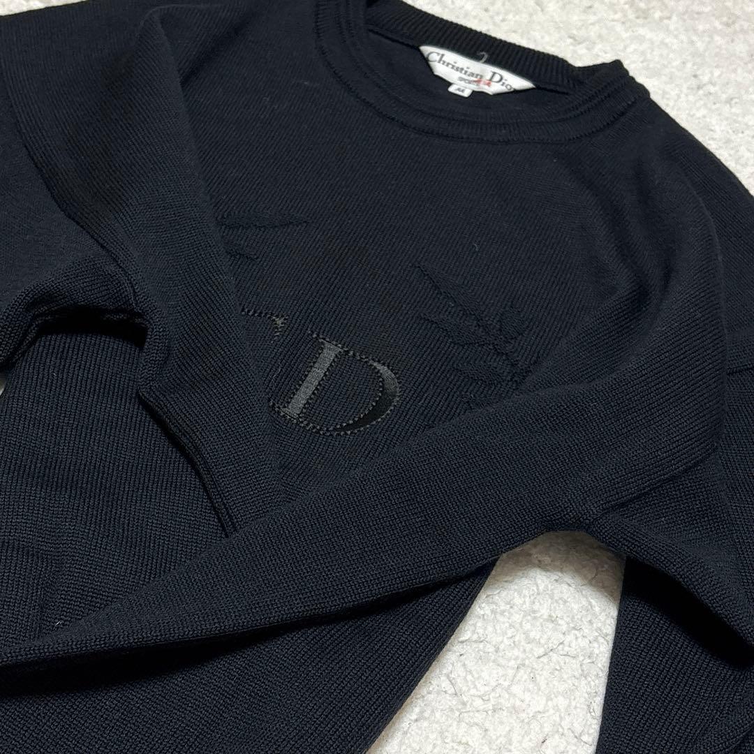 【未使用級】クリスチャンディオールスポーツ 長袖ニット プルオーバー ロゴ刺繍