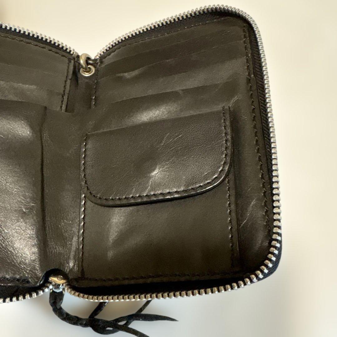 Y’s for men ヴィンテージブラック本革レザーチェーンウォレットT151