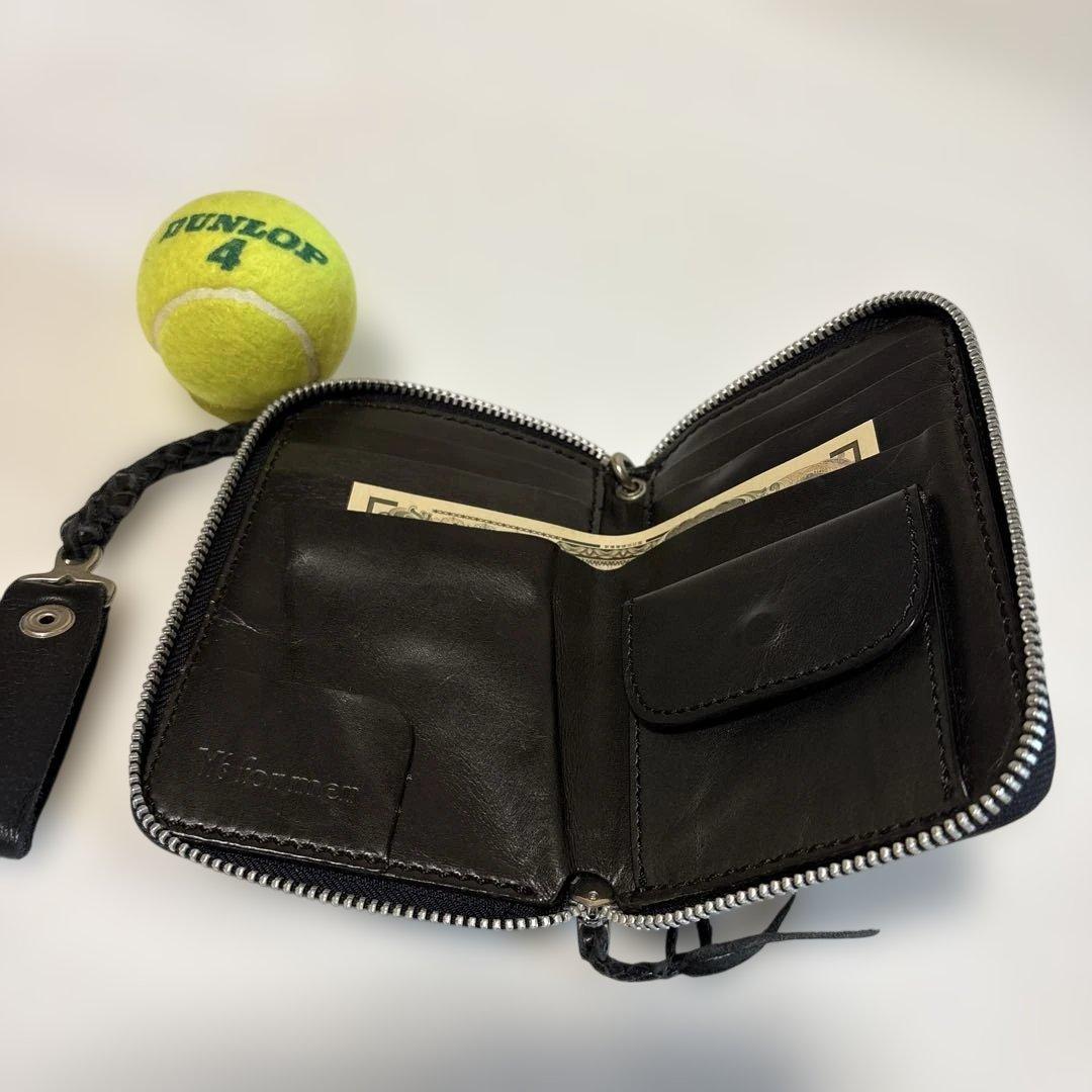Y’s for men ヴィンテージブラック本革レザーチェーンウォレットT151