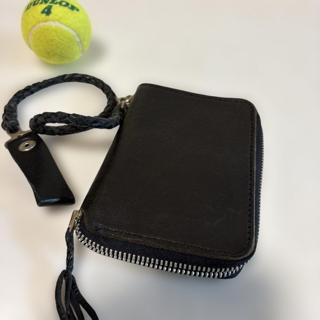 Y’s for men ヴィンテージブラック本革レザーチェーンウォレットT151