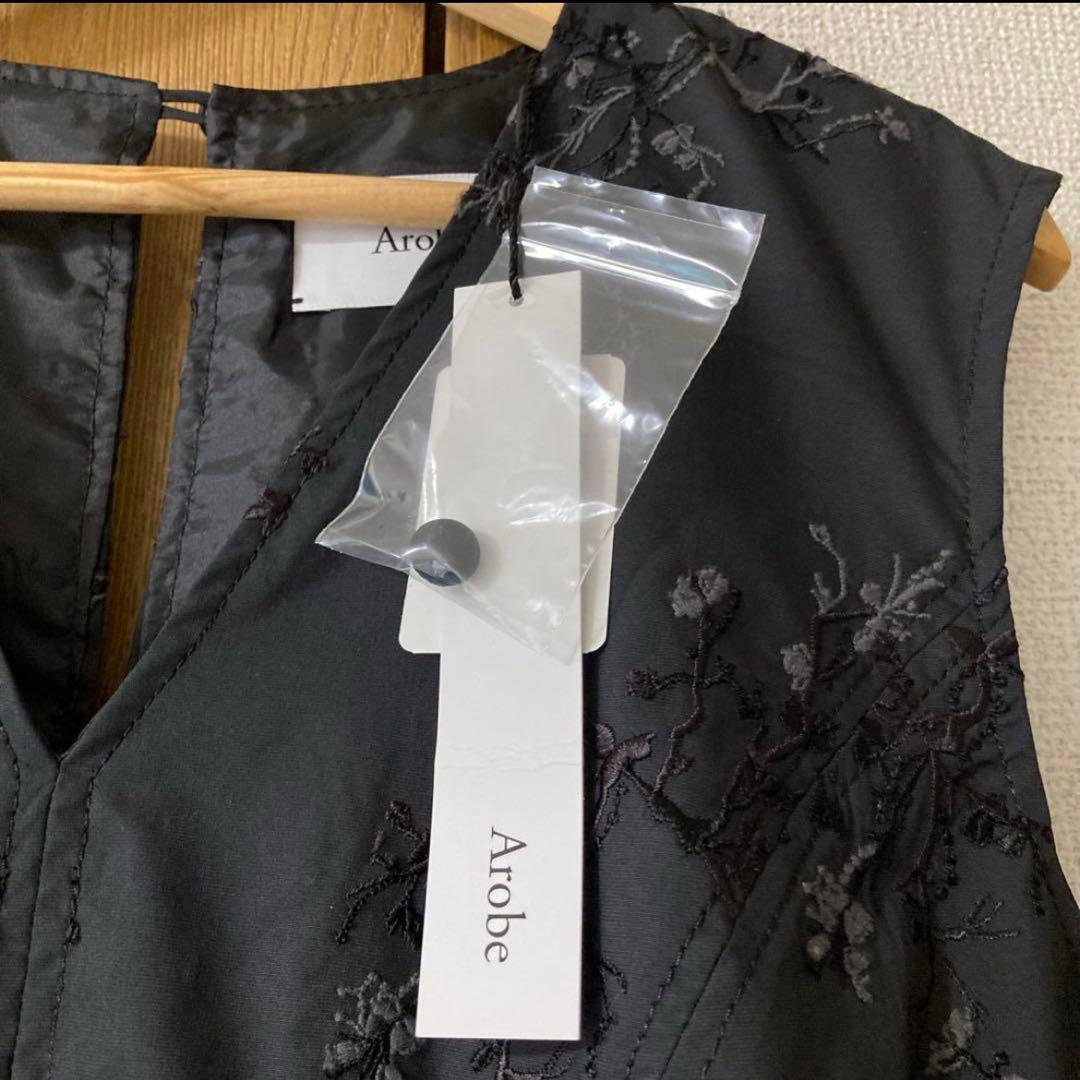 Arobe ノースリーブロングワンピース ブラック サイズ2