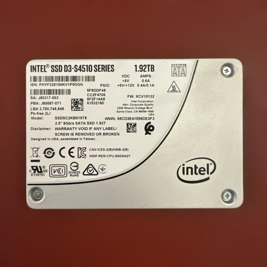 Intel D3-S4510 Sata SSD 1.92TB ①