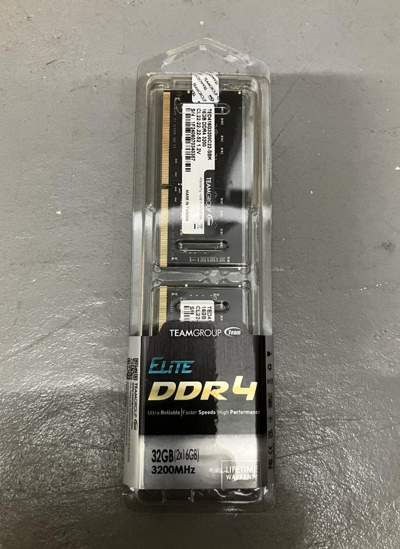 【新品】Team ノートPC用 DDR4 3200MHz 16GBx2 32GB