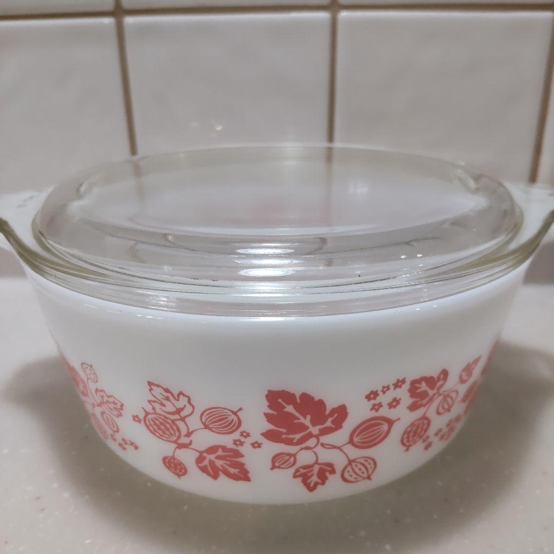 【オールドパイレックス キャセロール】PYREXグーズベリー 3点