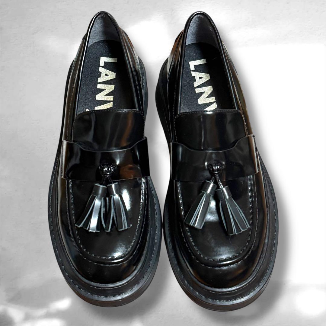 ランバンオンブルー　タッセルローファー　エナメル　ブラック　L 24.5㎝