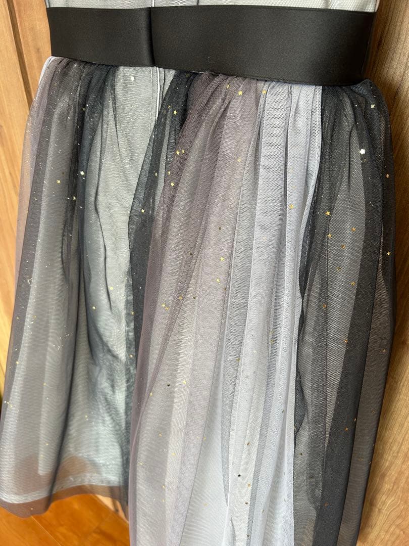 【美品】DRESCCO グラデーショングレービジューストーンドレス