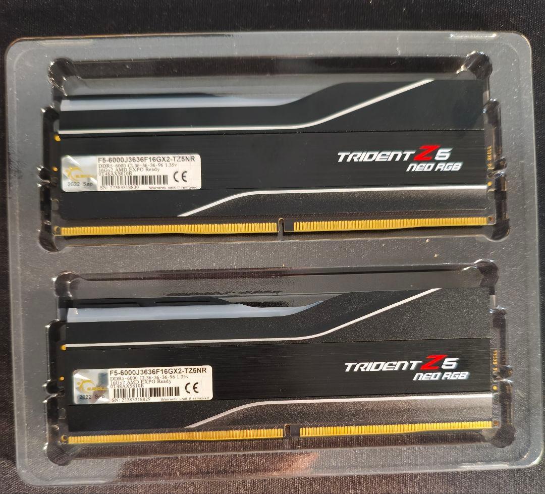 メモリ　G.SKILL　DDR5 6000MHz 16GB×2 32GB