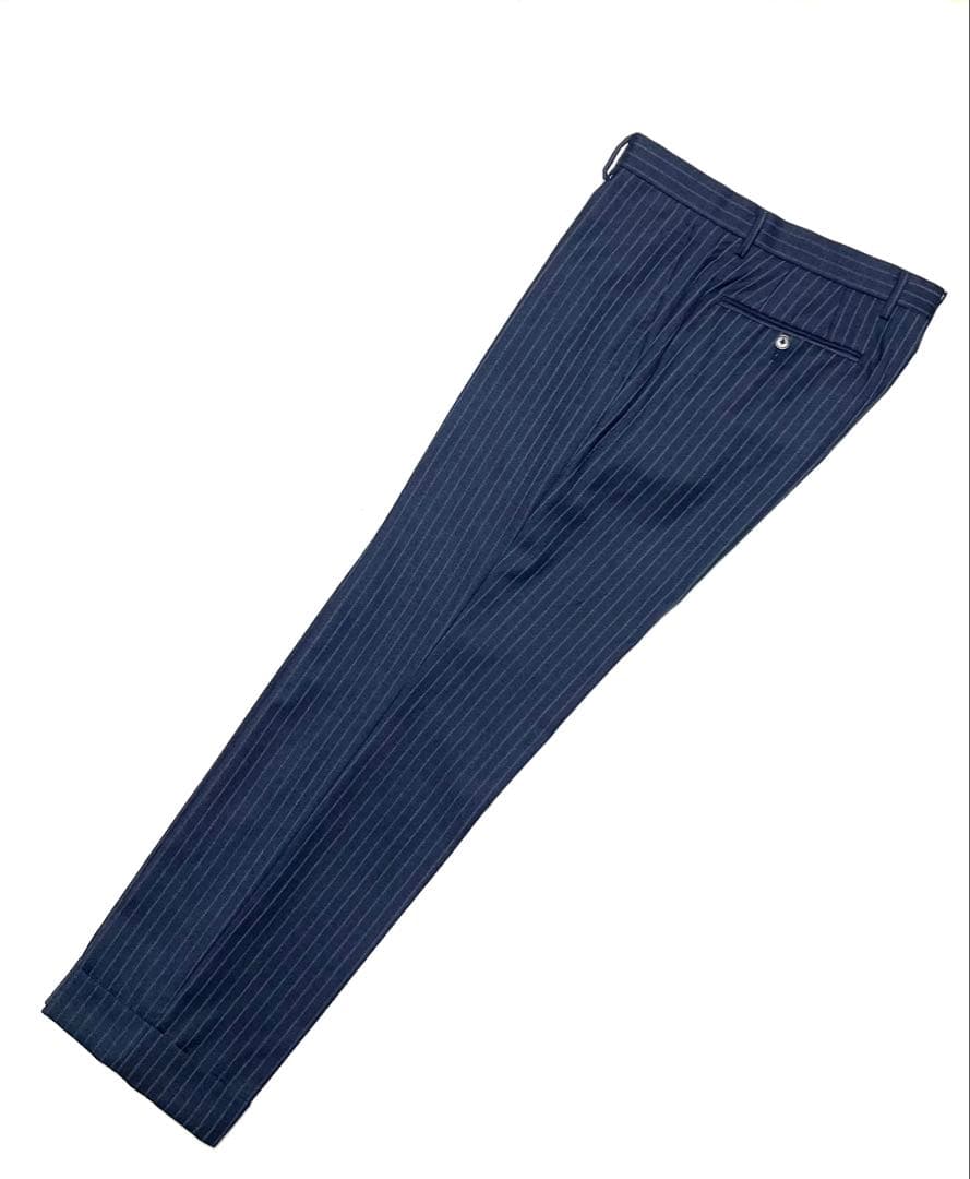 【美品】SHIPS × REDA ネイビー チョークストライプスーツ 46