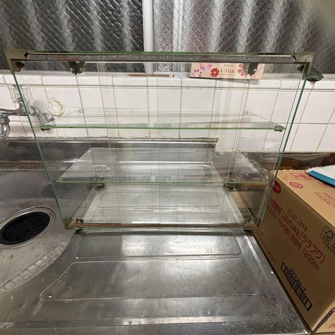 レトロ★ガラス　ショーケース　飾り棚　たばこ屋/お茶屋　★アンティーク