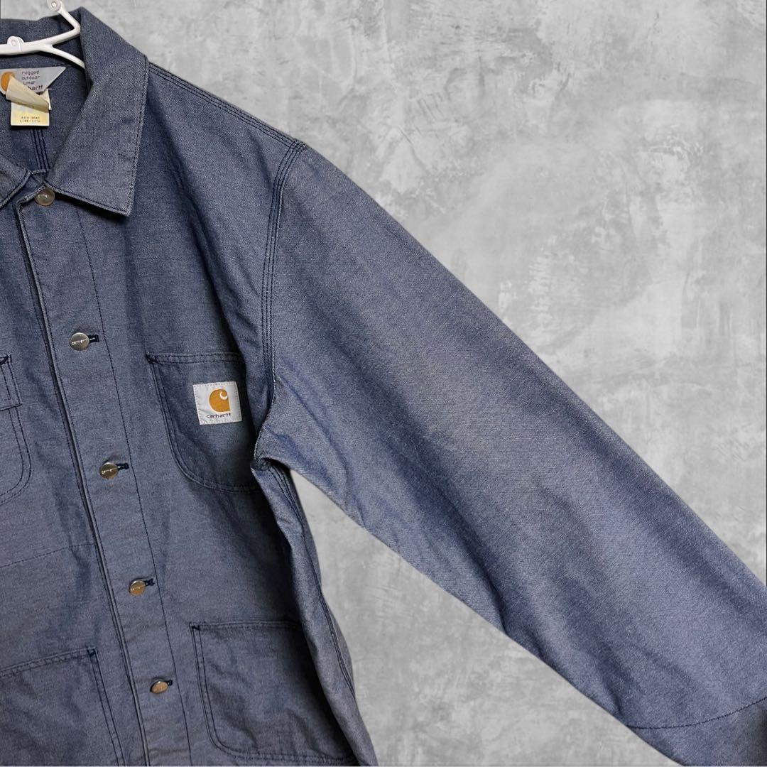 カーハートcarhartt カバーオール　チョアコート　シャンブレーデニム　L