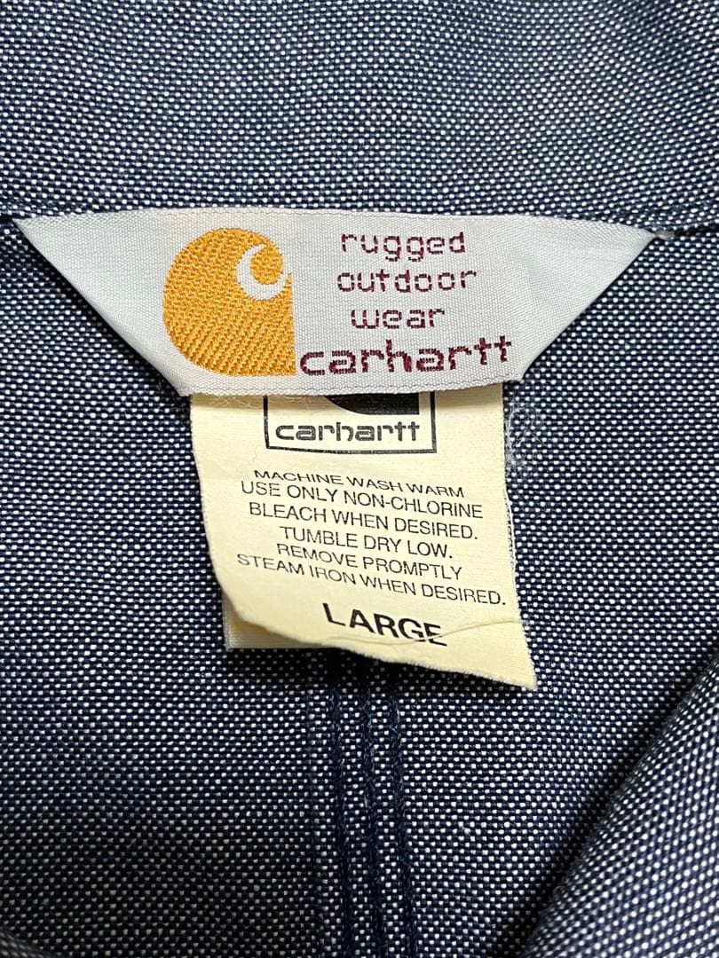 カーハートcarhartt カバーオール　チョアコート　シャンブレーデニム　L