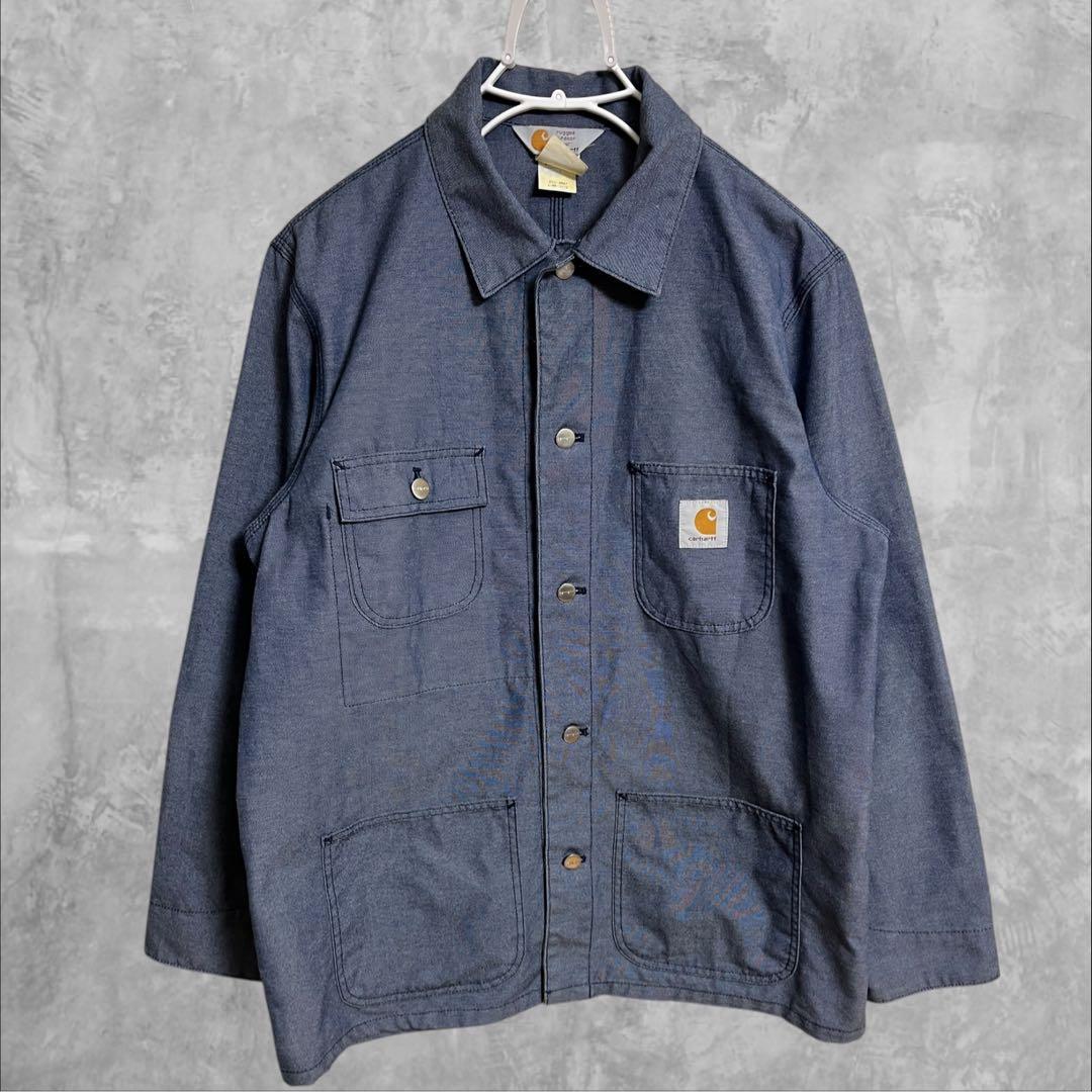 カーハートcarhartt カバーオール　チョアコート　シャンブレーデニム　L