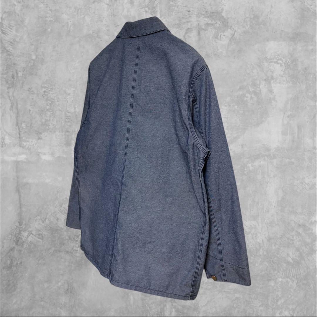 カーハートcarhartt カバーオール　チョアコート　シャンブレーデニム　L