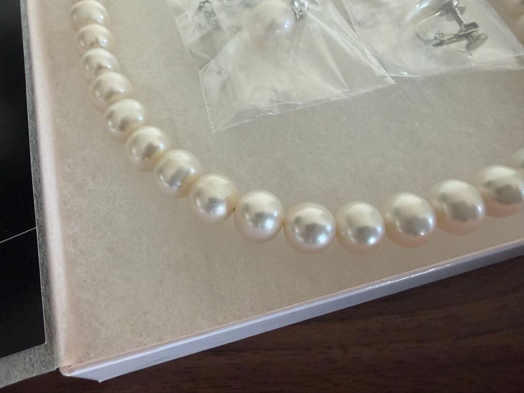 【未使用】池蝶本真珠 ネックレス イヤリング 彩美珠 3点セット 鑑別書付き