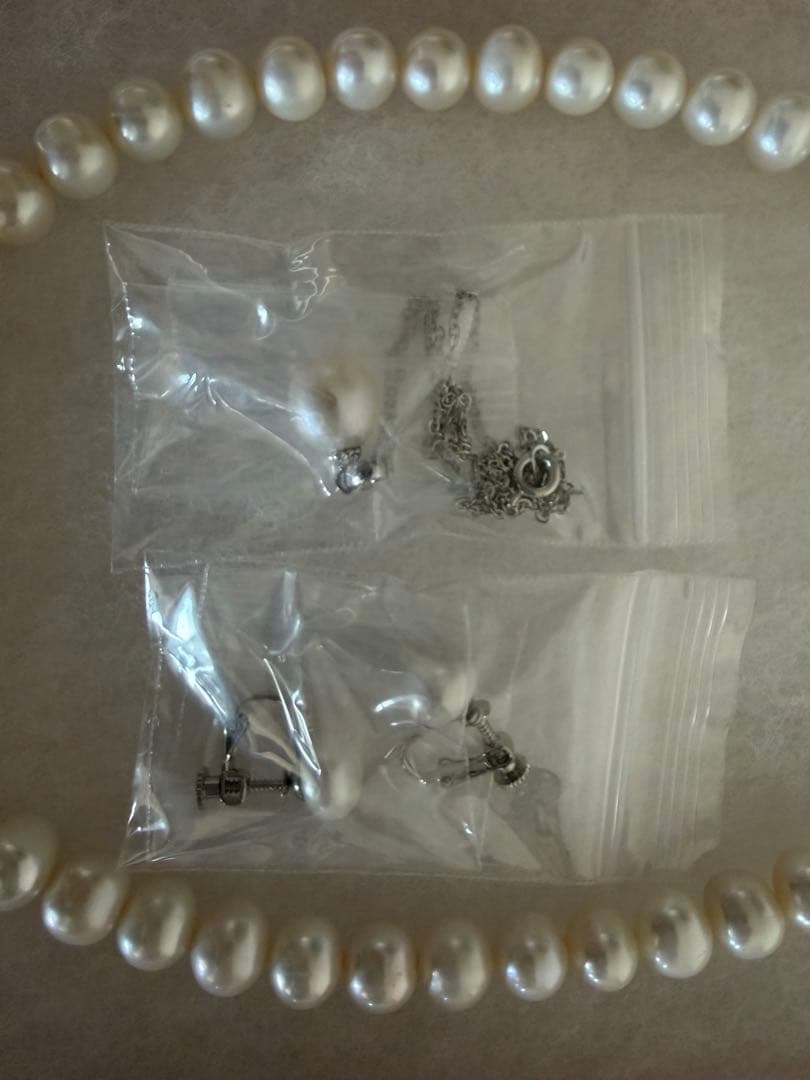 【未使用】池蝶本真珠 ネックレス イヤリング 彩美珠 3点セット 鑑別書付き