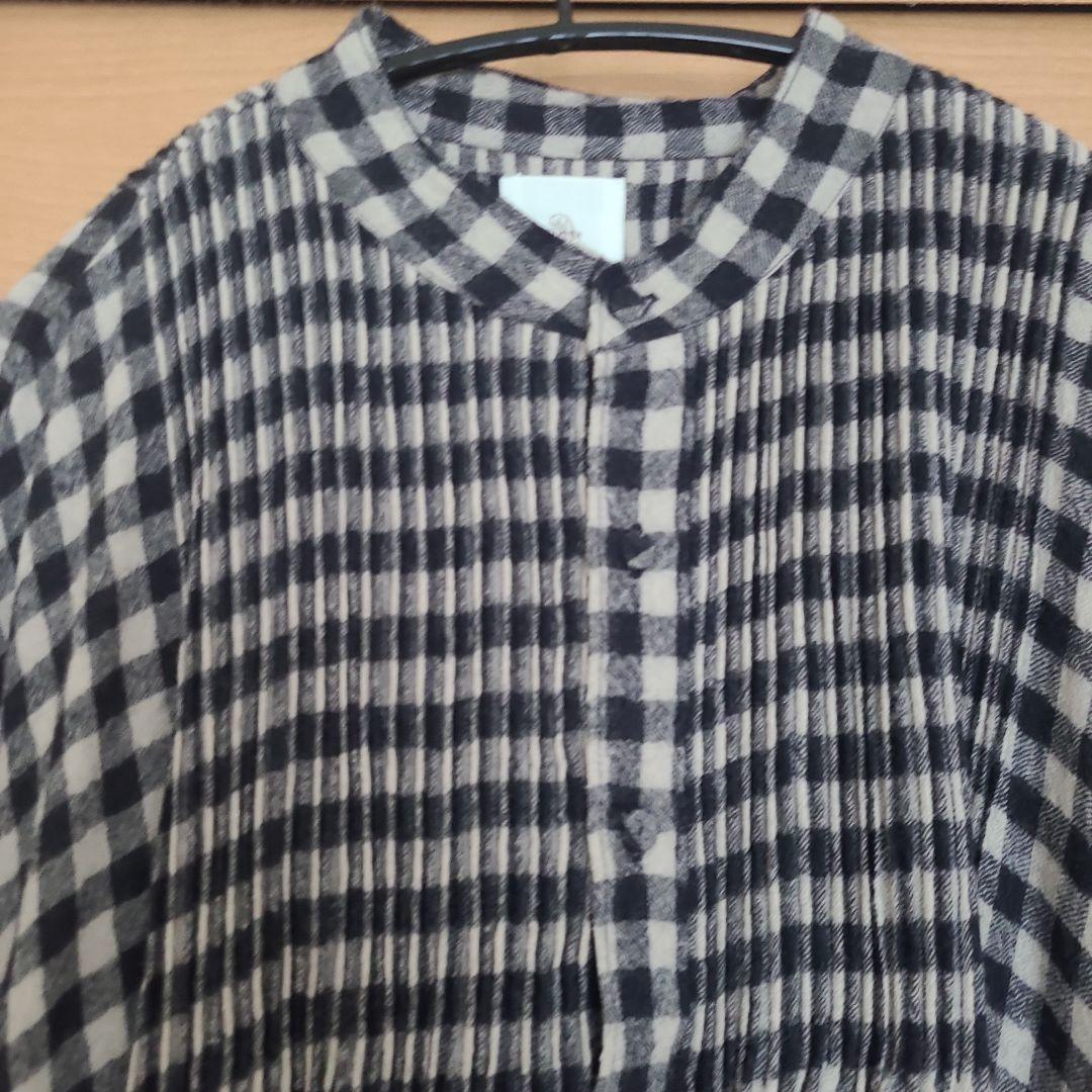 メゾンドソイル　チェック柄　ロングシャツワンピース