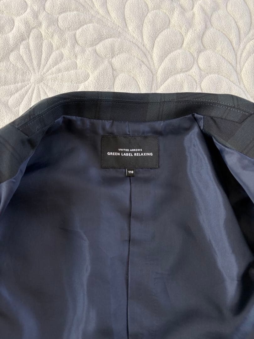 グリーンレーベルリラクシング　チェック　卒園式　入園式　冠婚葬祭　スーツセット