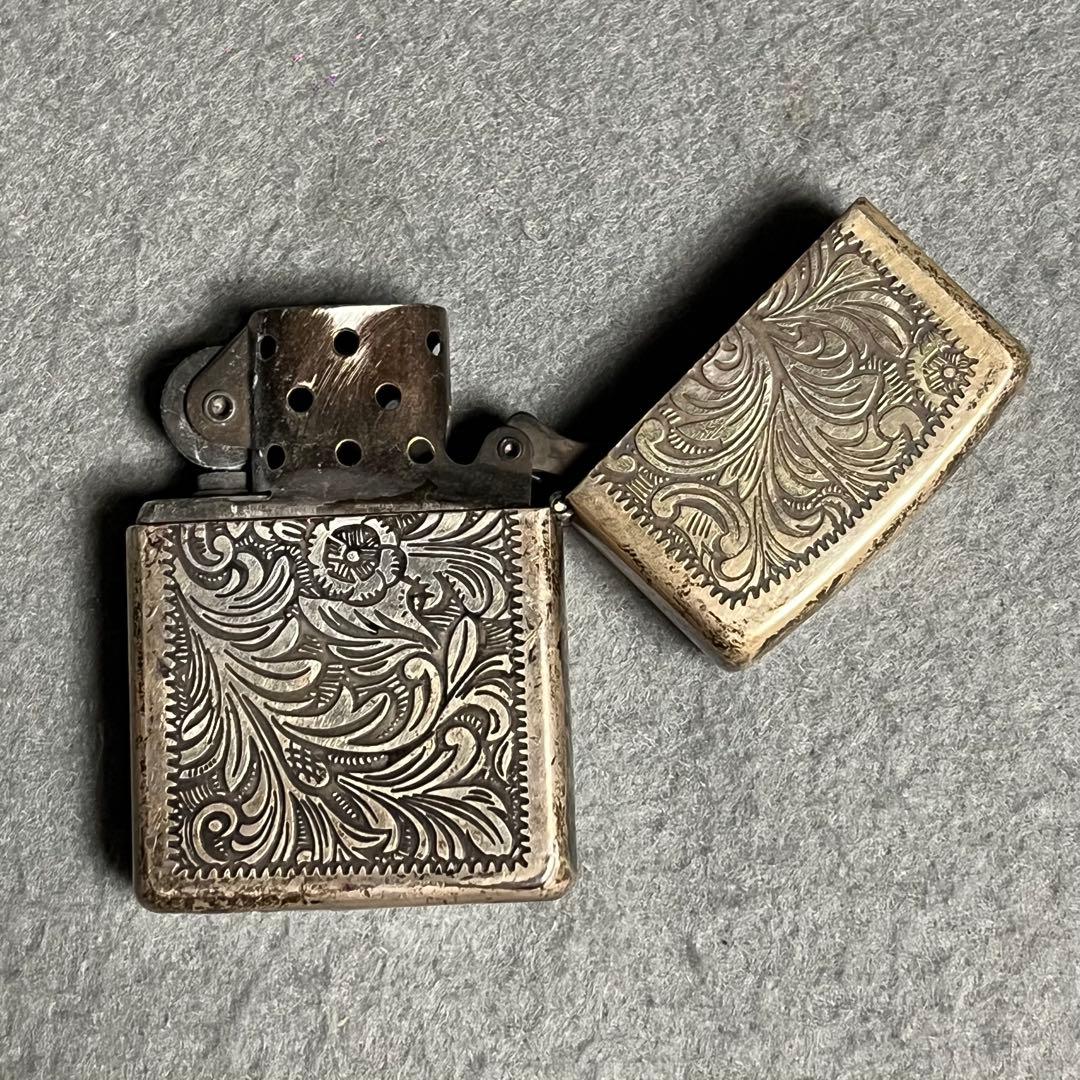ビンテージ ZIPPO STERLING 1995 ベネチアン柄 シルバー