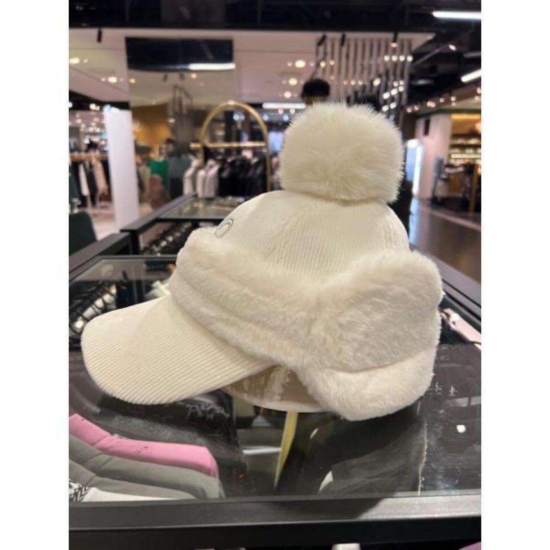 新品　St.ANDREWS　ゴルフ　帽子　耳当て付　防寒　レディース　ホワイト