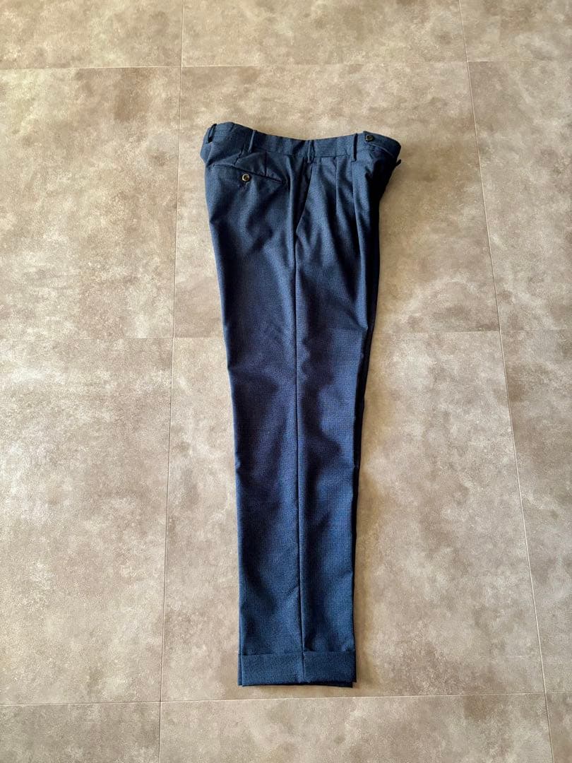 【美品】ピーティートリノ ウールスラックス48 ネイビーブルー