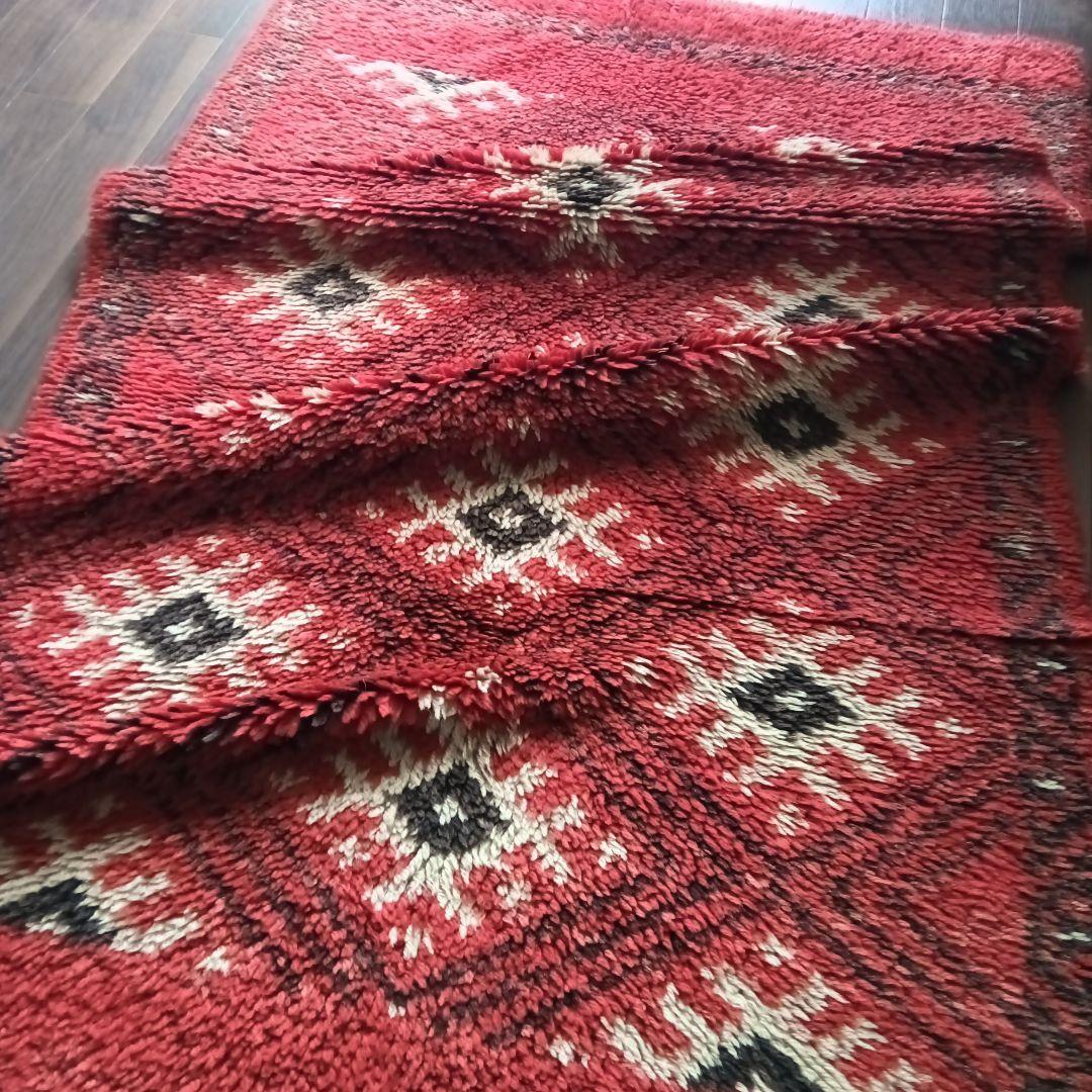 冬用　長毛のブルガリビンテージラグ♪上質ウール　アフガニスタン　トルクメン