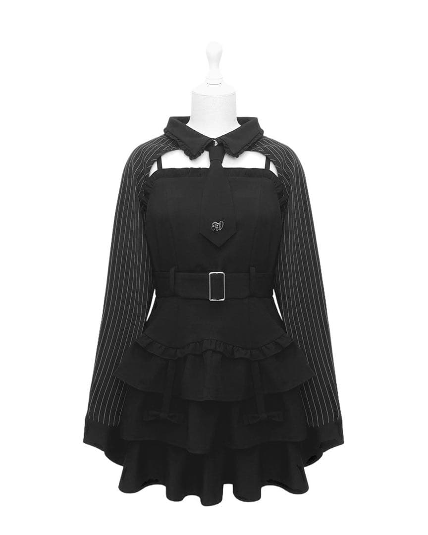 ハニーミュウ　ネクタイ付きアンサンブルフリルワンピ