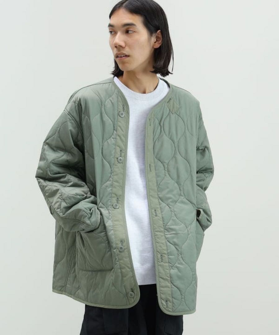 オリーブグリーン モッズコート beams