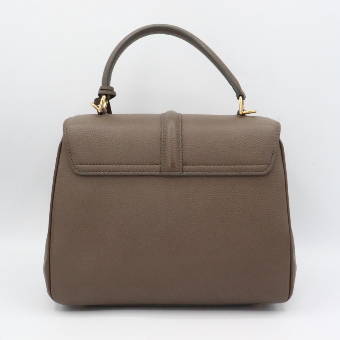 美品　セリーヌ　レザー　１６セーズ　スモール　２WAY ハンドバッグ　グレージュ